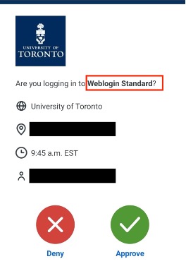 New notification: Are you logging in to Weblogin Standard?