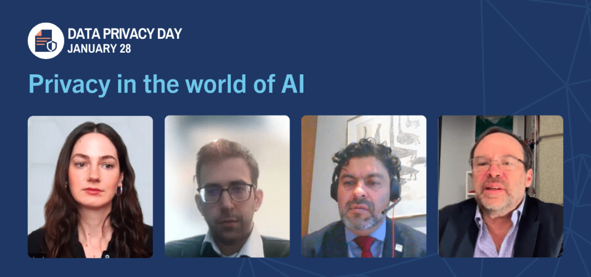 Online session, "Privacy in the world of AI", during Data Privacy Day on January 28.