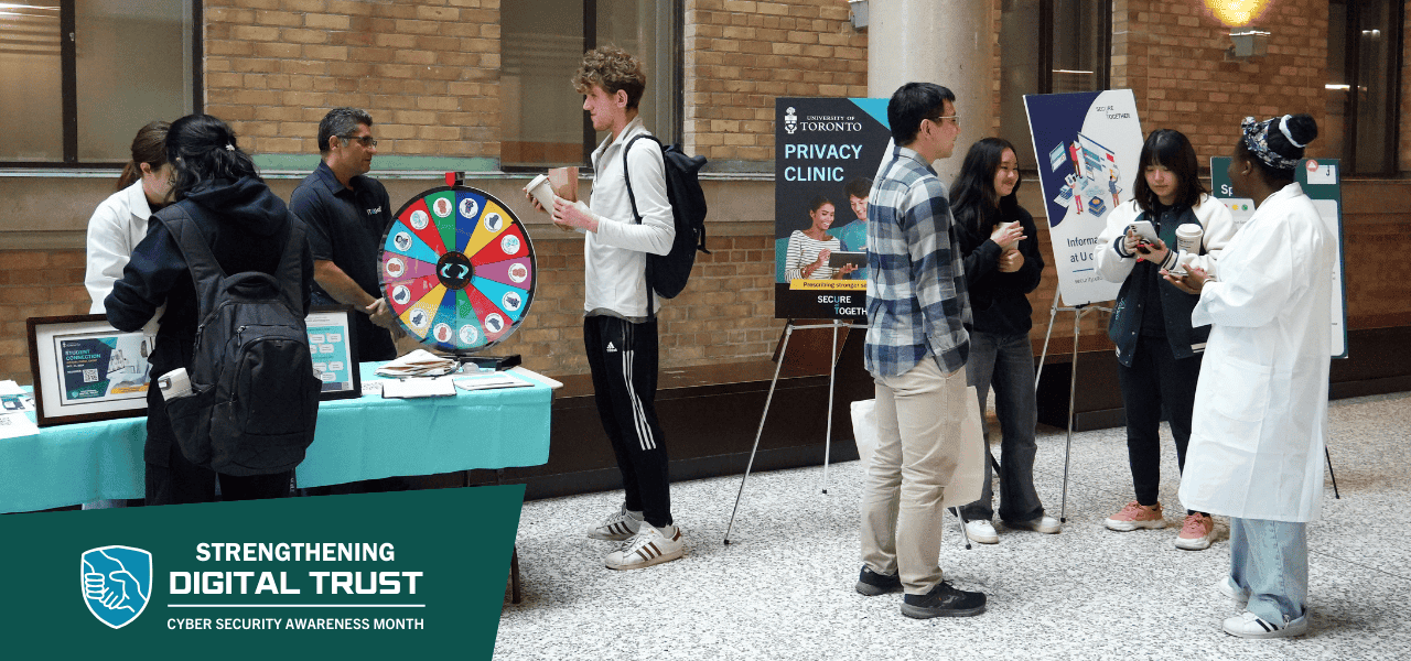 Community outreach during the Cyber Security Awareness Month event on campus.