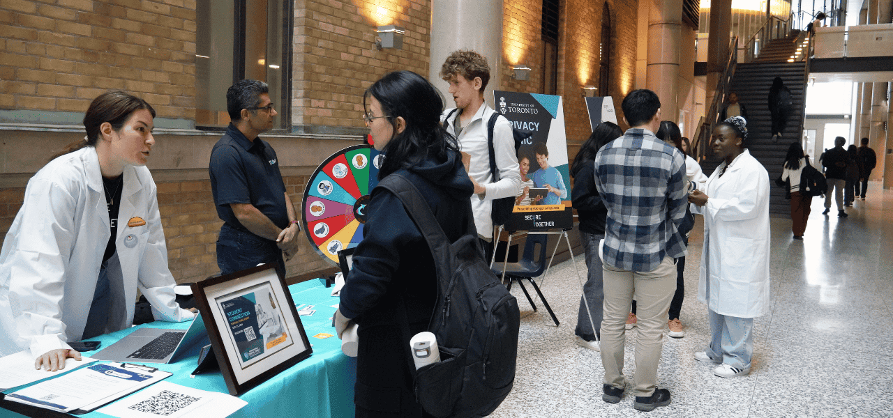 Community outreach during the Cyber Security Awareness Month event on campus.